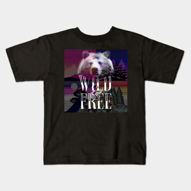 Wild & Free the way it should be. Kids T-Shirt by MinnieWilks